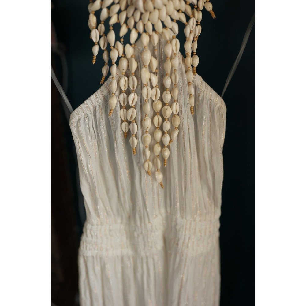 Ramy Brook NWT Viola Shell Bib Swim Cover-Up White Dress Size M - Picture 13 of 15